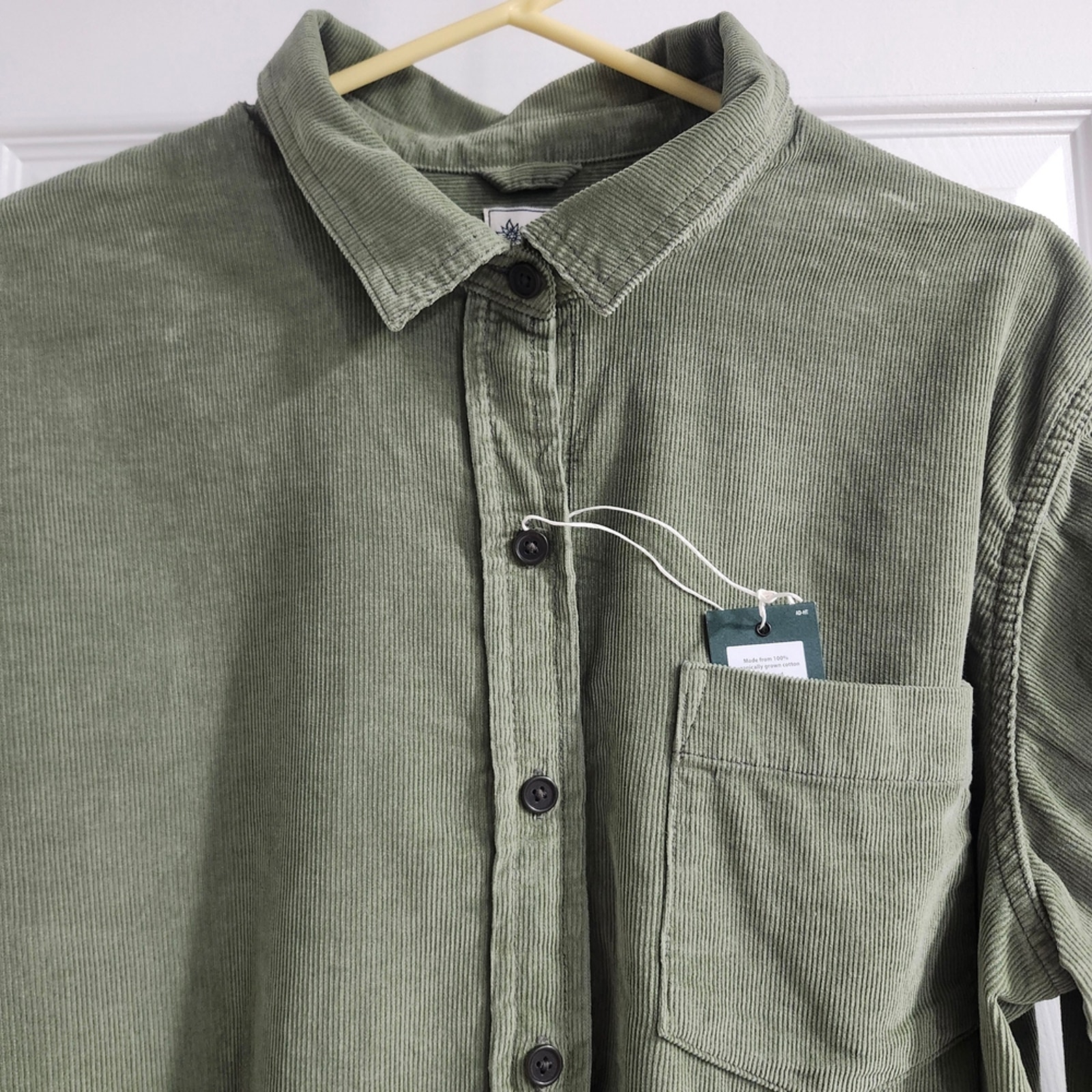 Nwt Alpine Design Olive Men's Casual Button Down Shirt — image 4 of 8